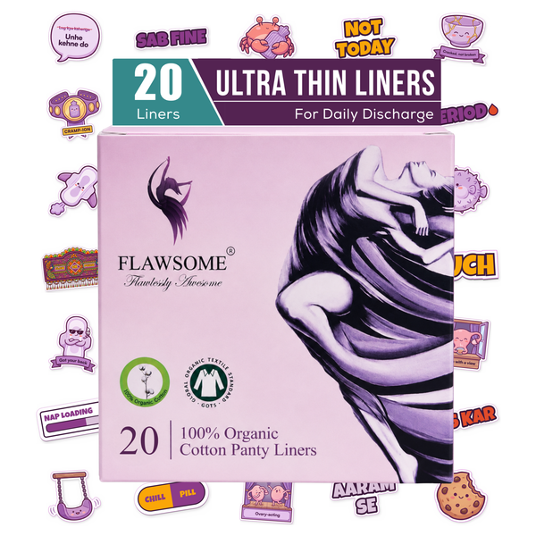 Special Edition - Flawsome 100% Organic Cotton Panty Liners (Pack of 20/30/60/90)