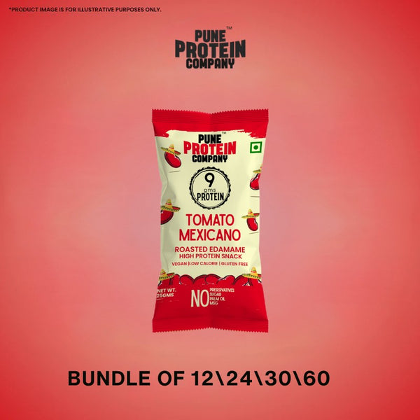 Tomato Mexicano Roasted Edamame – 25g | Pune Protein Company