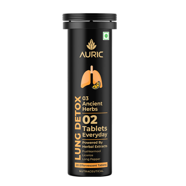 Auric Lung Detox Supplement | Natural Blend of NAC (N acetyl L cysteine), Pushkarmool, Piper Longum & Licorice Herbs Extract | Resp 365