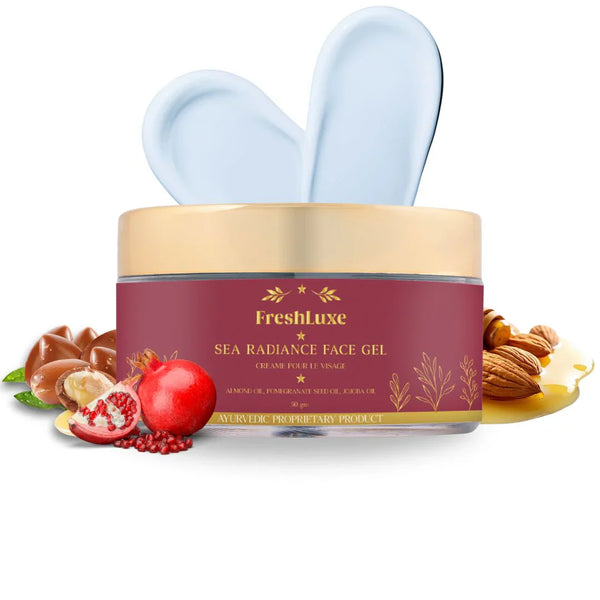 Sea Radiance Face Gel Cream for Hydration & Glow | Almond Oil, Pomegranate Seed Oil & Jojoba Oil- 50g
