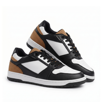 Comic Tan Mesh-Detailed Lace-Up Sneakers