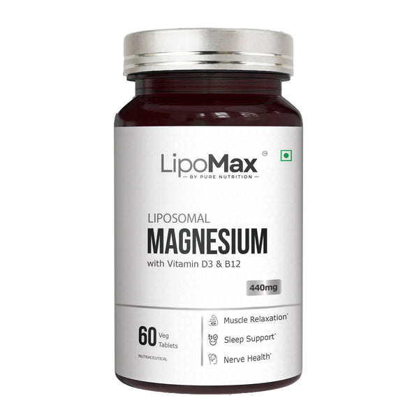 LipoMax Liposomal Magnesium 440mg with Vitamin D3 & B12 | Sleep & Relaxation