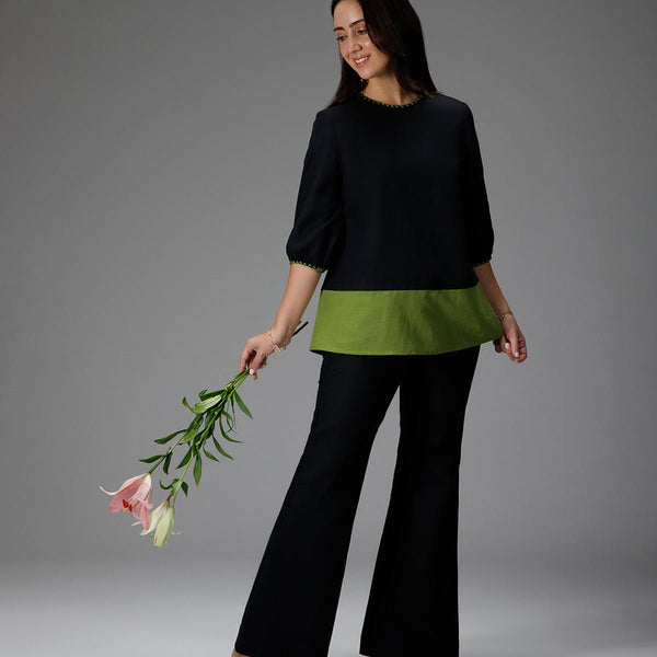 B77 VIRIDIAN - Cotton Linen Top