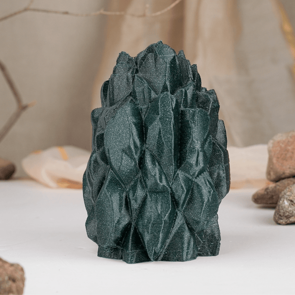 EcoDecor Raw Crustanite – Plant-Based Twinkling Green Figurine | Eco-Friendly Décor