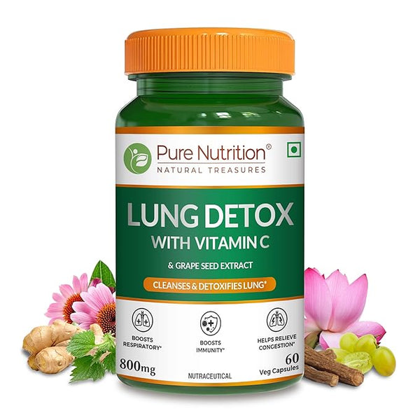 Lung Detox Capsules Vitamin C & Grape Seed Extract | 60 Veg Caps
