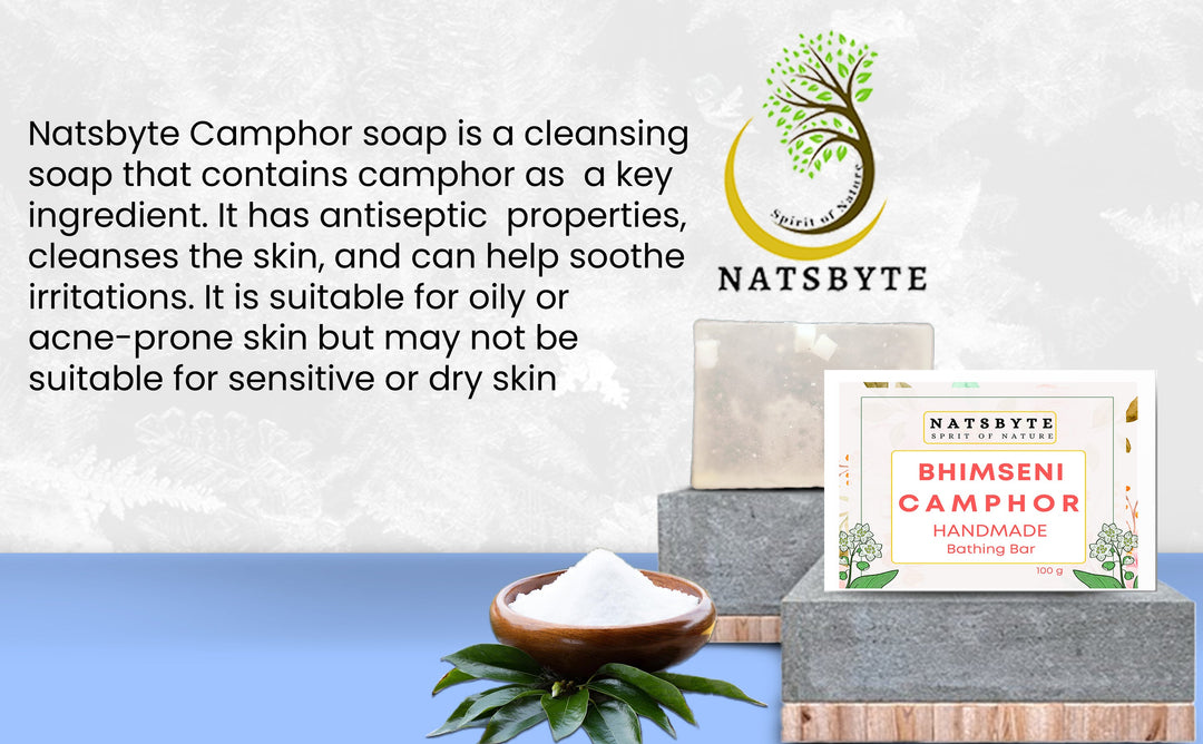 Natsbyte Handmade Camphor Soap for Bath - (Pack of 2) - 120 g x 2 Pcs