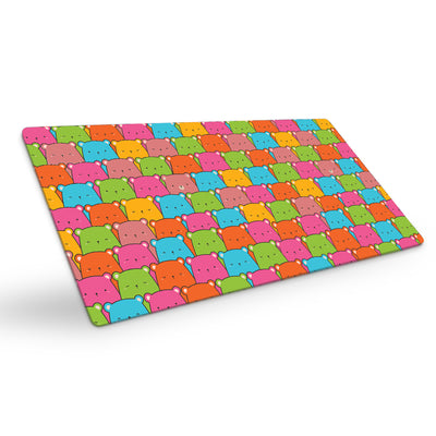 Desk Mat | Travel Friendly | 60 (w) x 30 (h) CM | Anti Slippery | Spacious for Desk | Rubber Bottom | Water Resistant | Multicolor | Easy to Clean | Illustrated (Teddy)