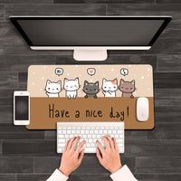 The Whimsical Artist Desk Mat | Travel Friendly | 60 (w) x 30 (h) CM | Anti Slippery | Spacious for Desk | Rubber Bottom | Water Resistent | Multicolor | Easy to Clean | Illustrated (Have a Nice Day!)