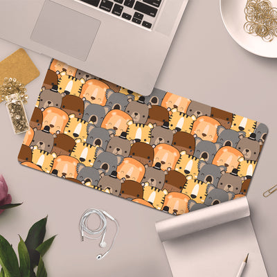 Desk Mat | Travel Friendly | 60 (w) x 30 (h) CM | Anti Slippery | Spacious for Desk | Rubber Bottom | Water Resistant | Multicolor | Easy to Clean | Illustrated (Animal)