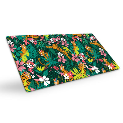Desk Mat | Travel Friendly | 60 (w) x 30 (h) CM | Anti Slippery | Spacious for Desk | Rubber Bottom | Water Resistant | Multicolor | Easy to Clean | Illustrated (Jungle Safari)