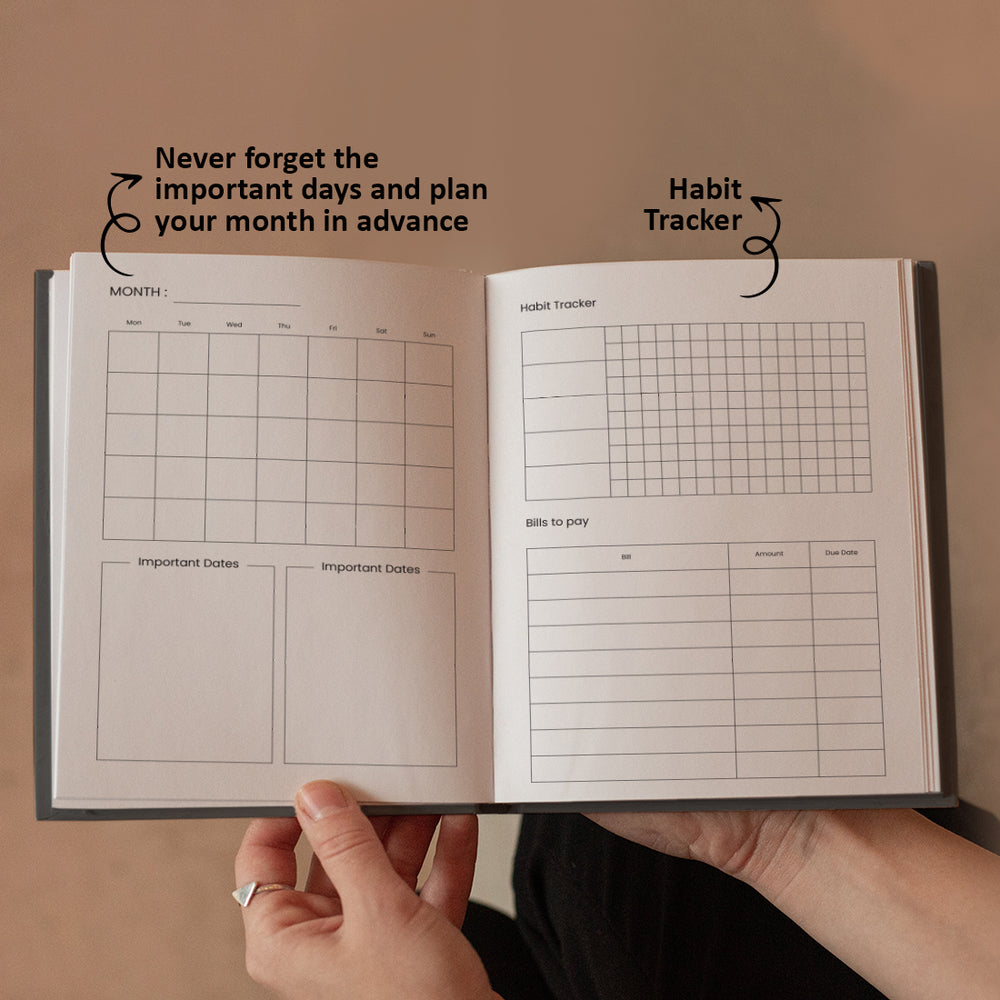 The Whimsical Artist 2025 Undated daily planner and journal schedule your day to-do list and productivity tracker; habit tracker for wellness by the whimsical artist; 6 months (my organised chaos)