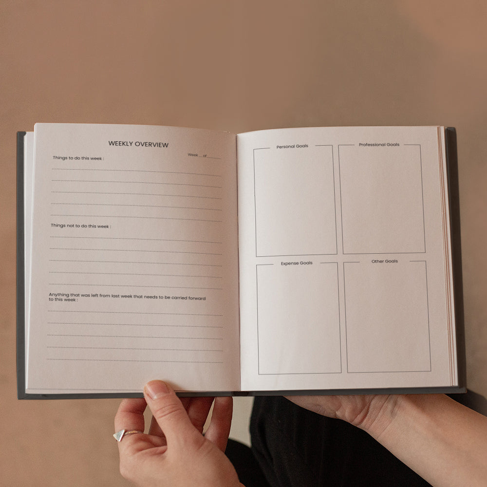 The Whimsical Artist 2025 Undated daily planner and journal schedule your day to-do list and productivity tracker; habit tracker for wellness by the whimsical artist; 6 months (my organised chaos)