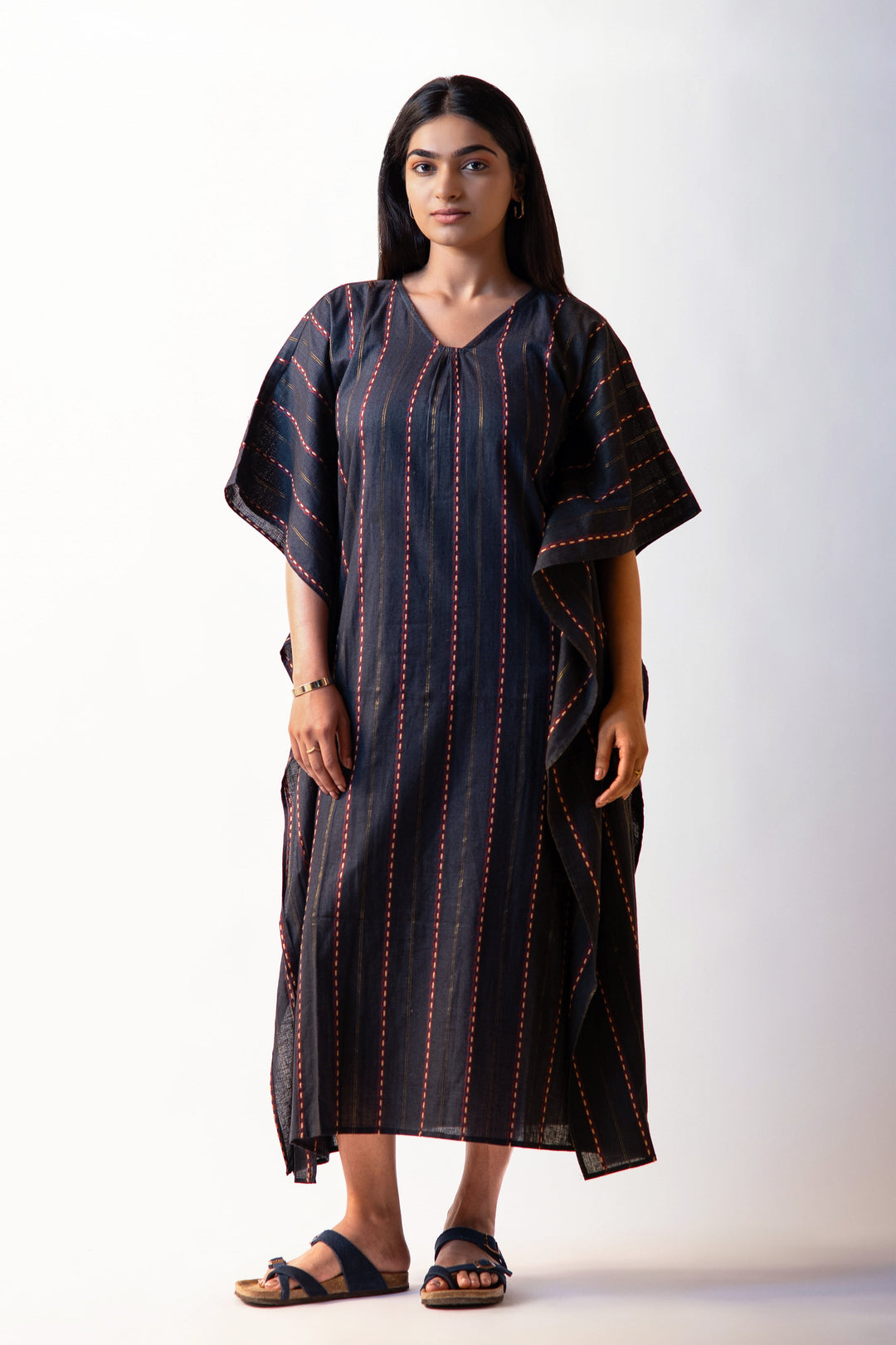Kaftan Long Dress - Navy Blue