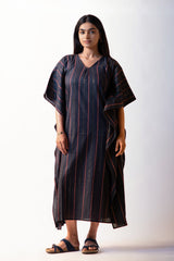 Kaftan Long Dress - Navy Blue