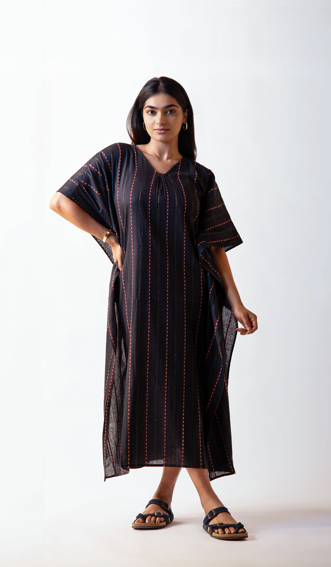 Kaftan Long Dress - Navy Blue