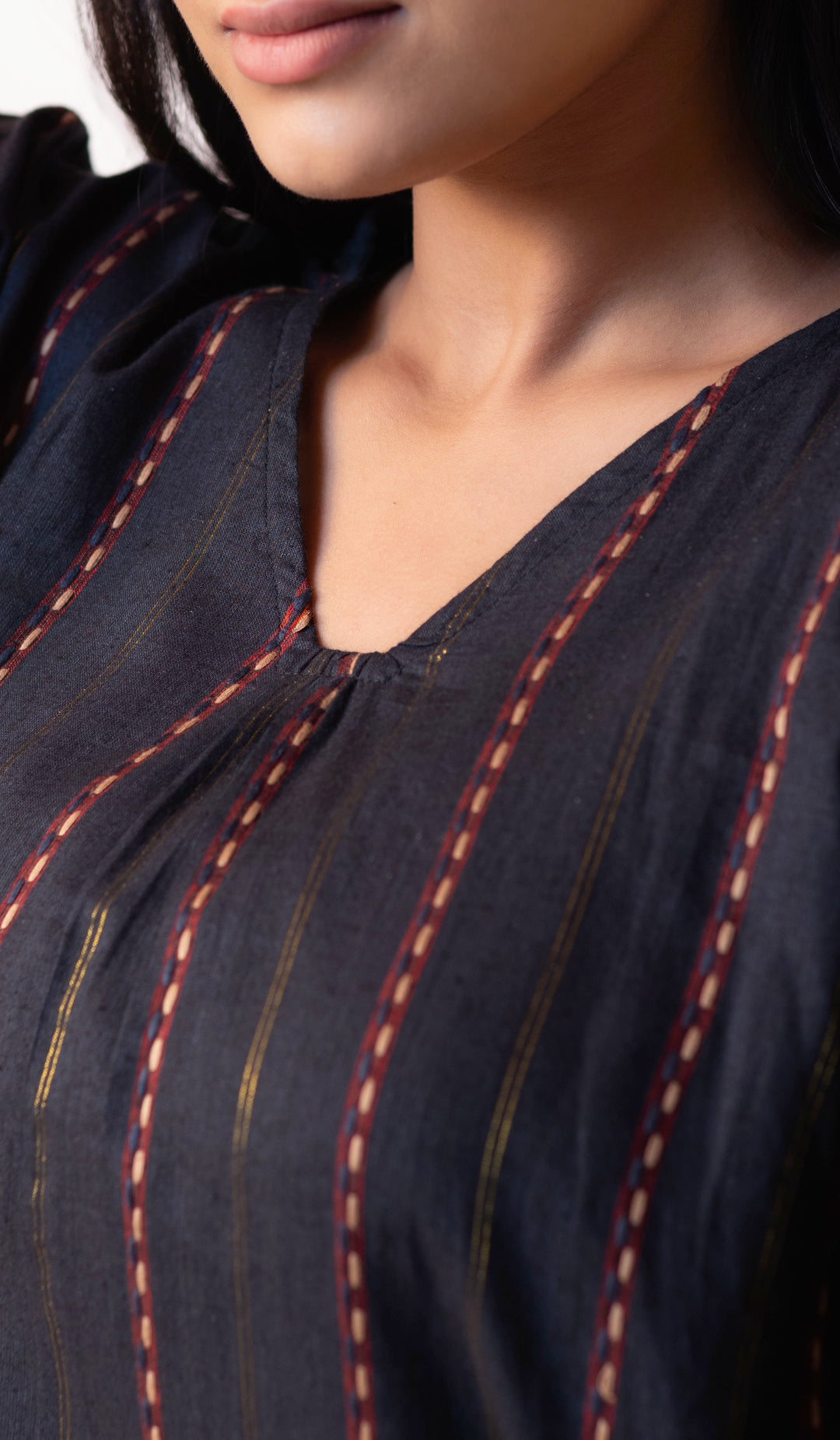 Kaftan Long Dress - Navy Blue