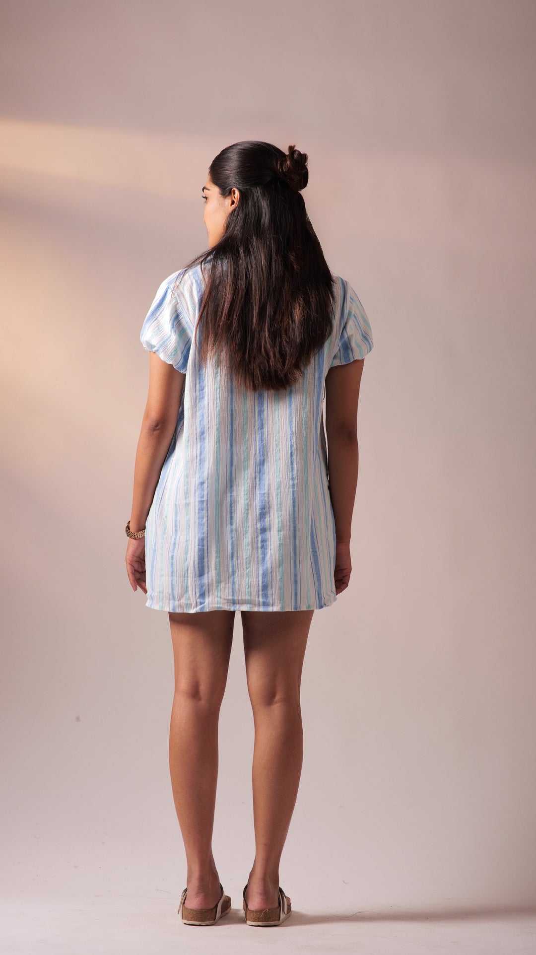 Hues Shirt Short Set - Blue+White