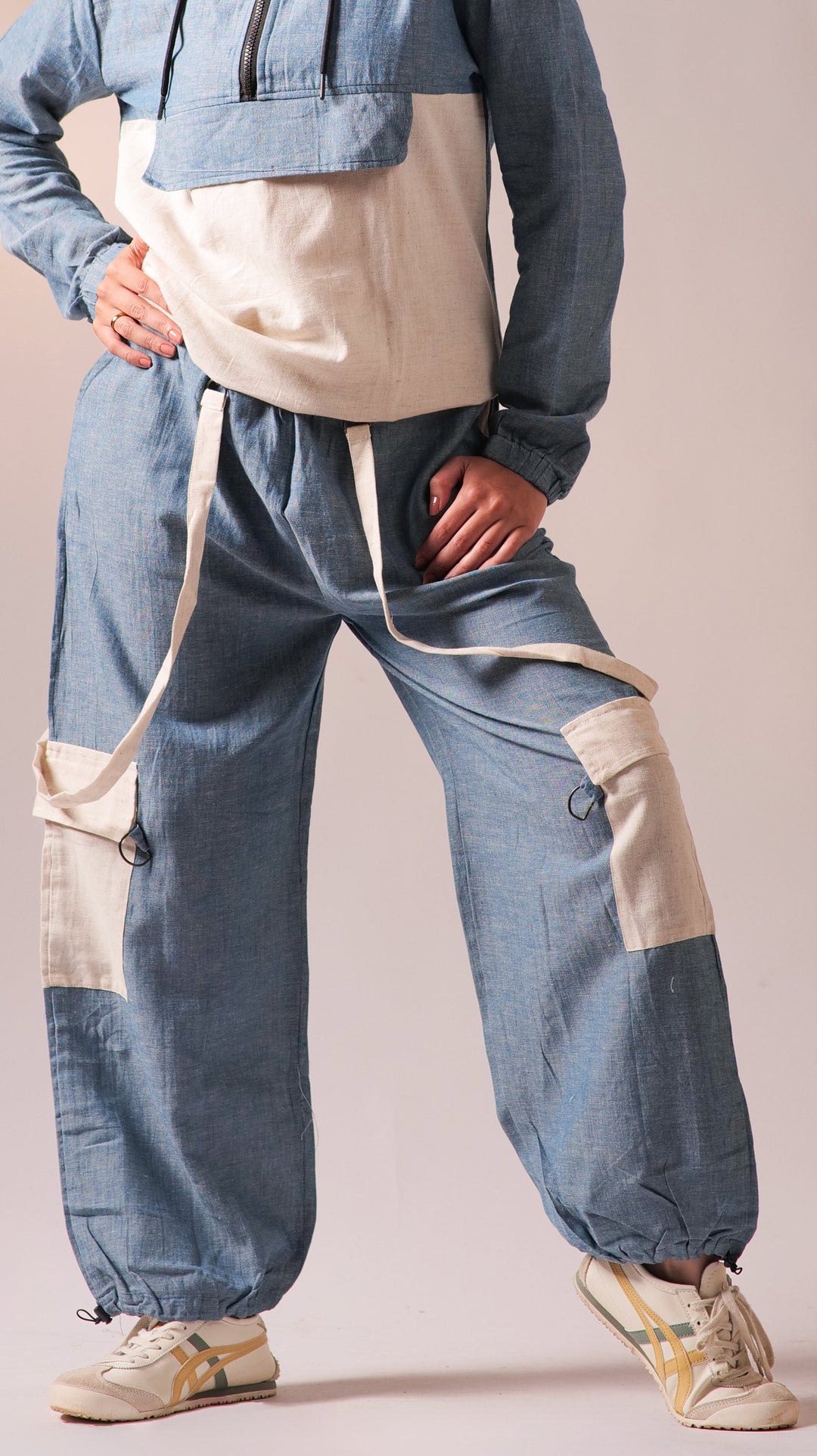 Cargo Top Pant Set - Denim Blue