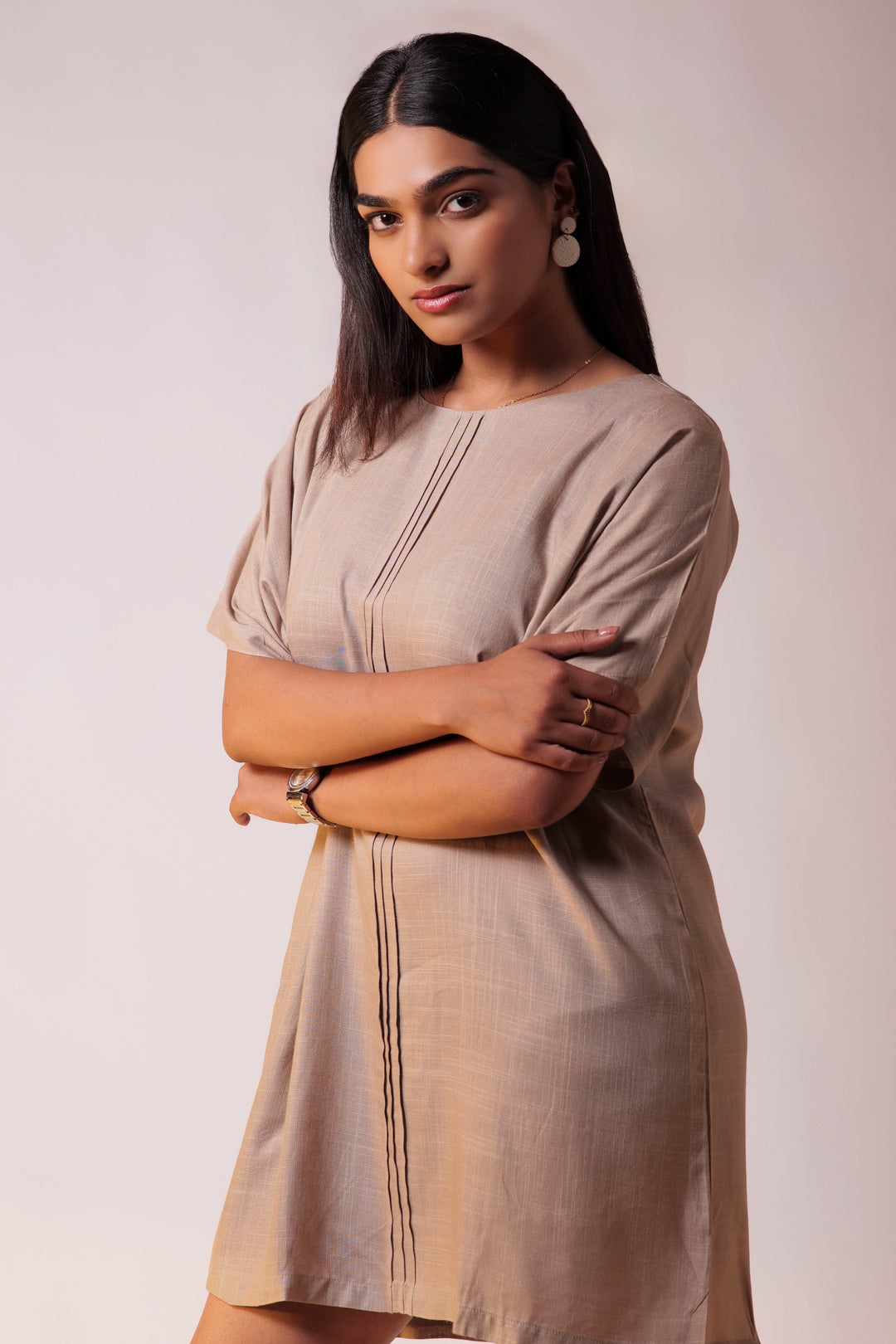 Oversize Cocktail Dress - Beige