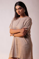 Oversize Cocktail Dress - Beige