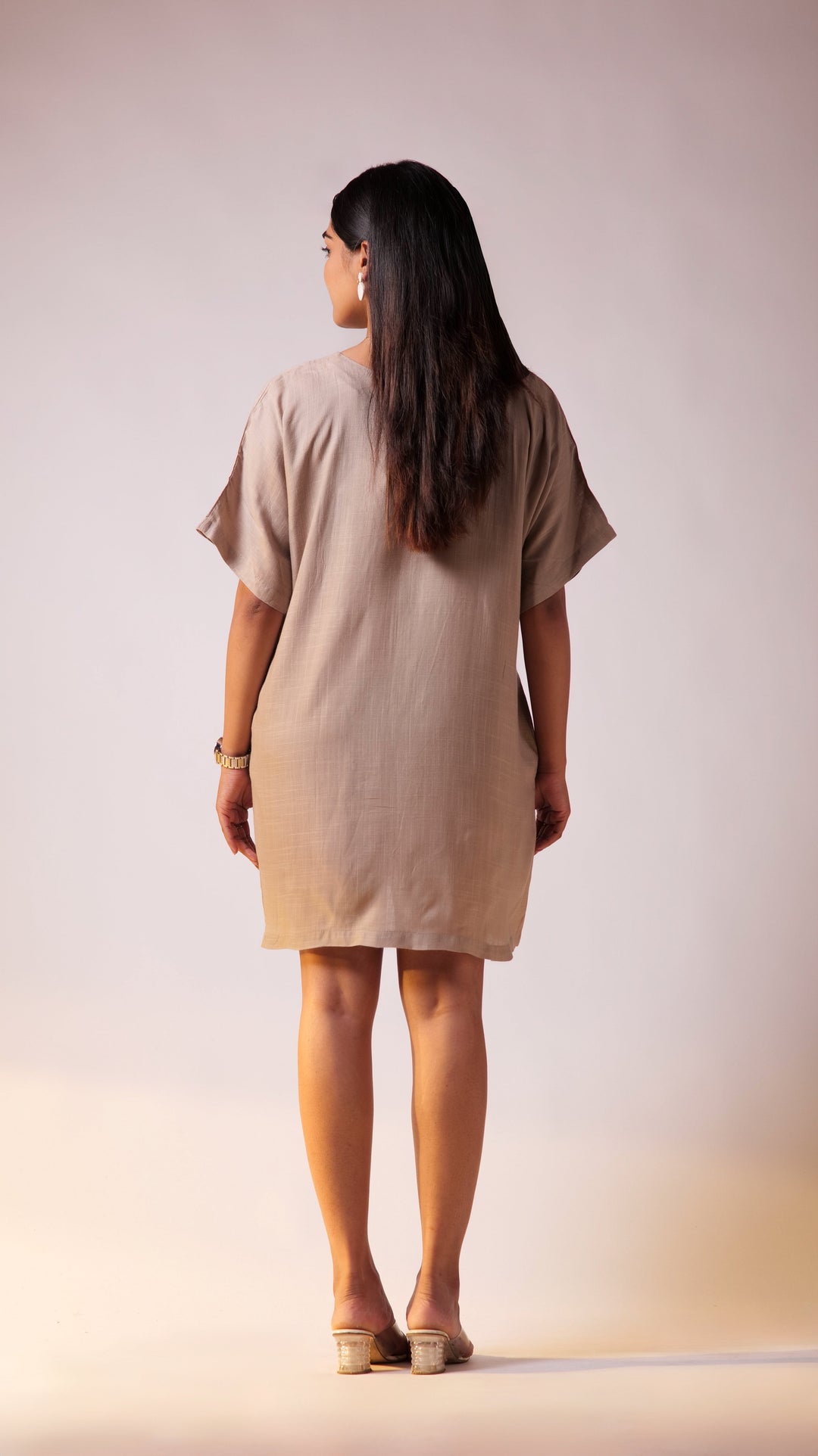 Oversize Cocktail Dress - Beige