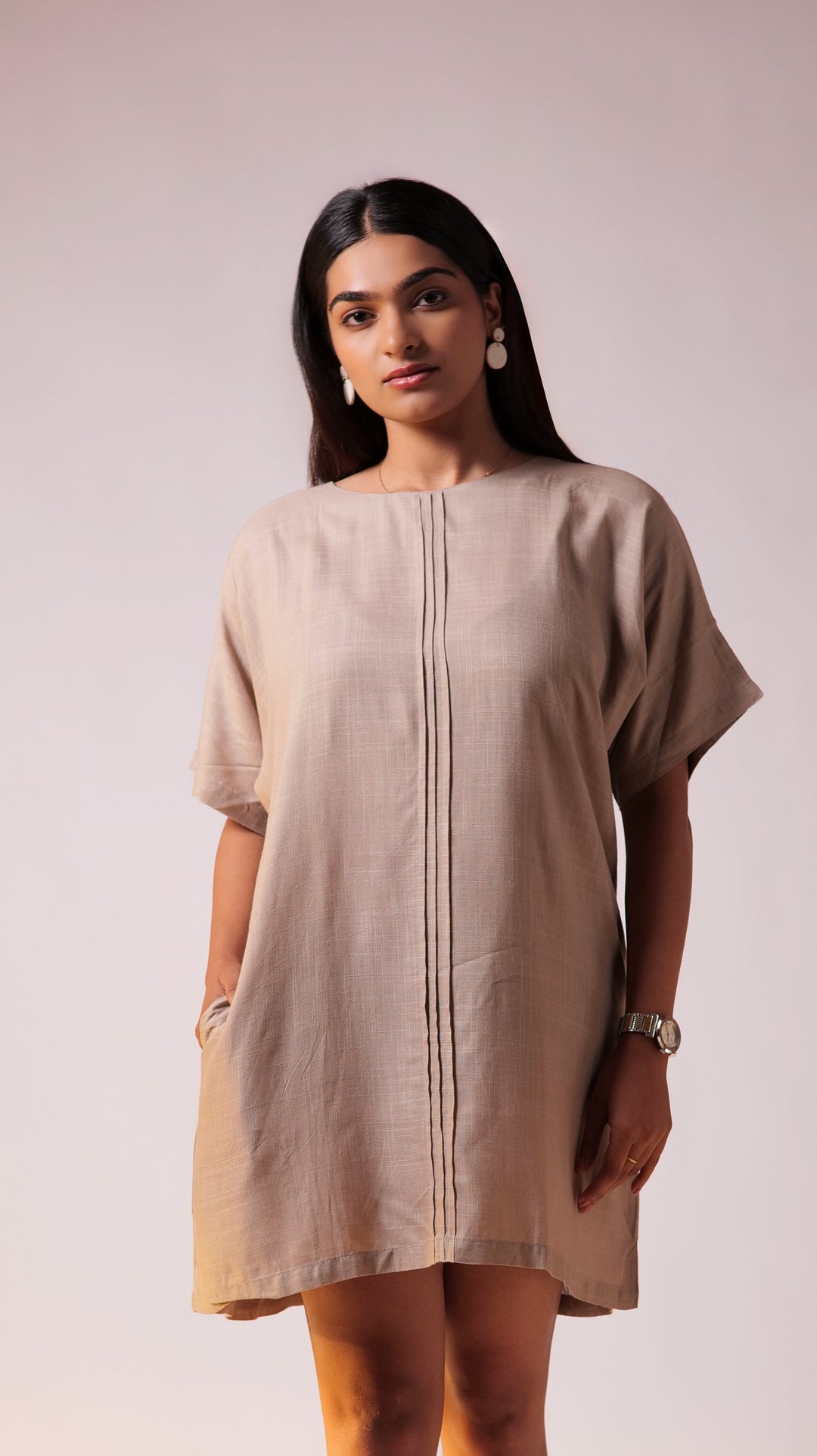 Oversize Cocktail Dress - Beige