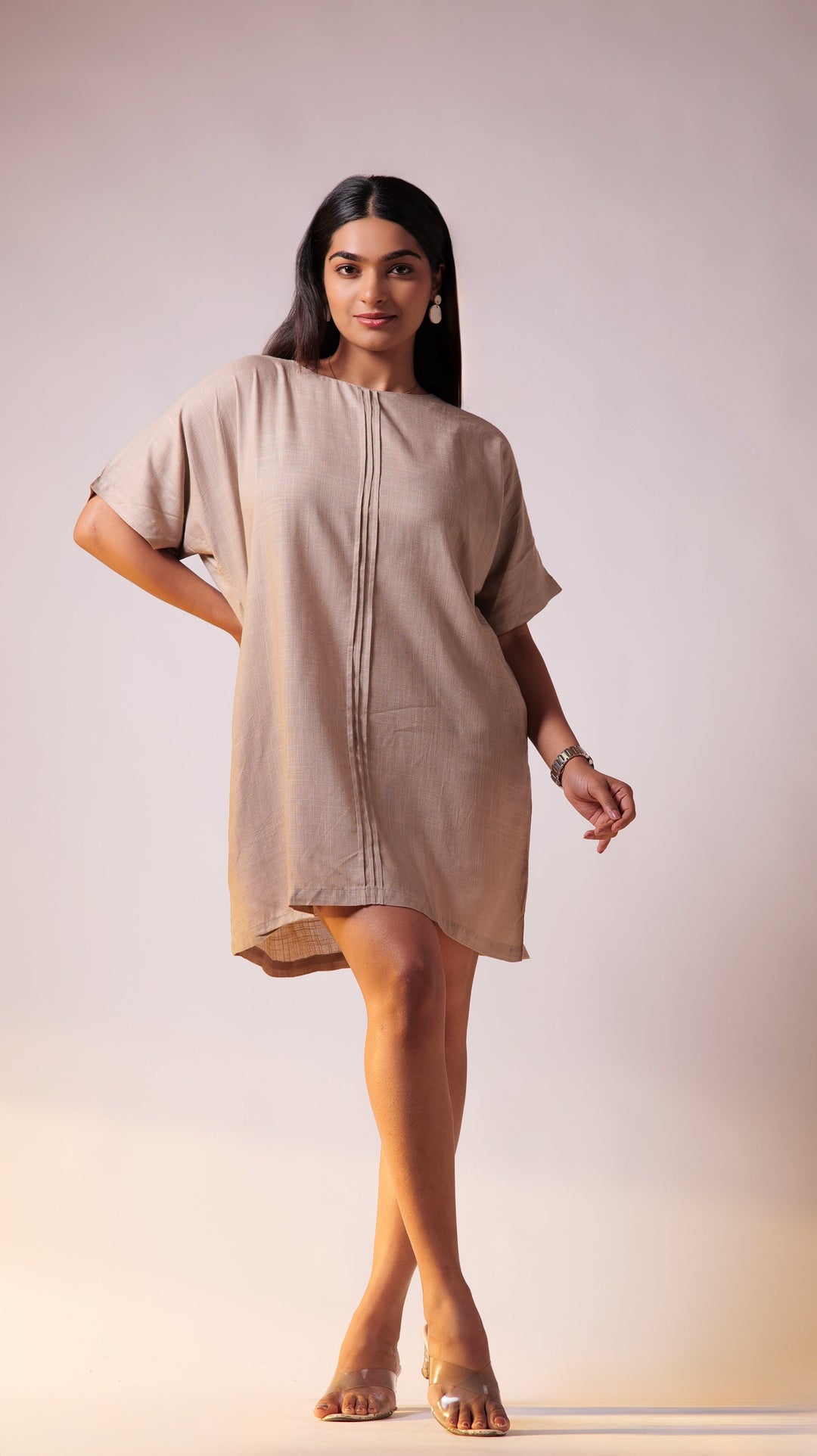 Oversize Cocktail Dress - Beige