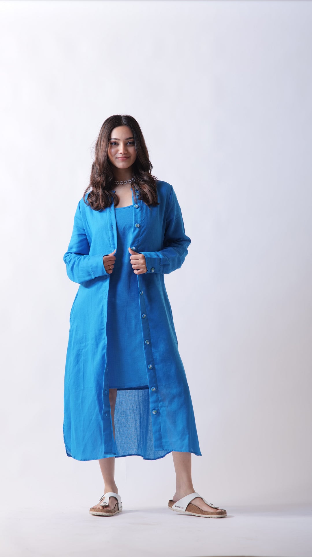 Rose Jacket Dress - Blue