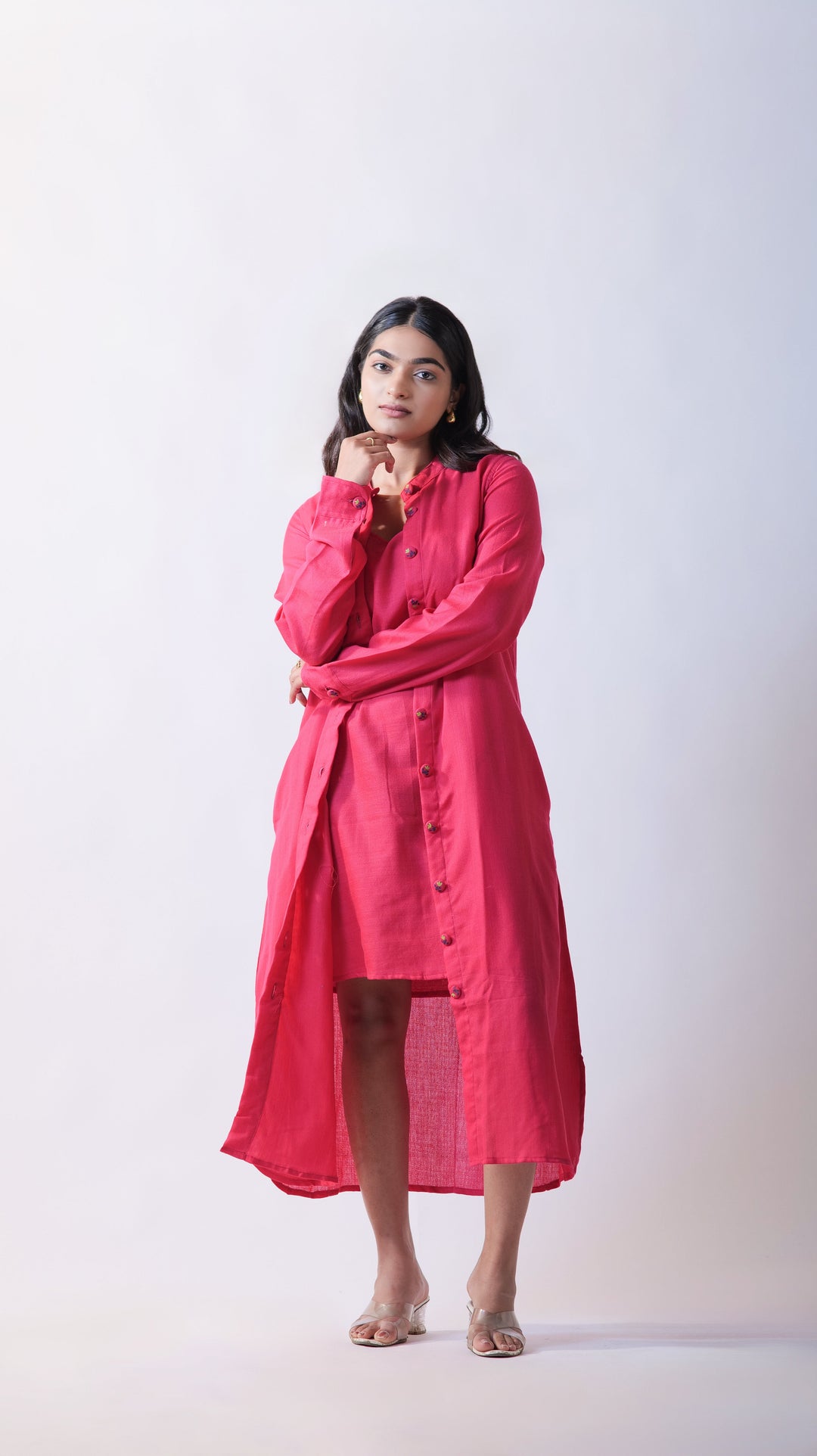 Tulip Jacket Dress - Dark Pink