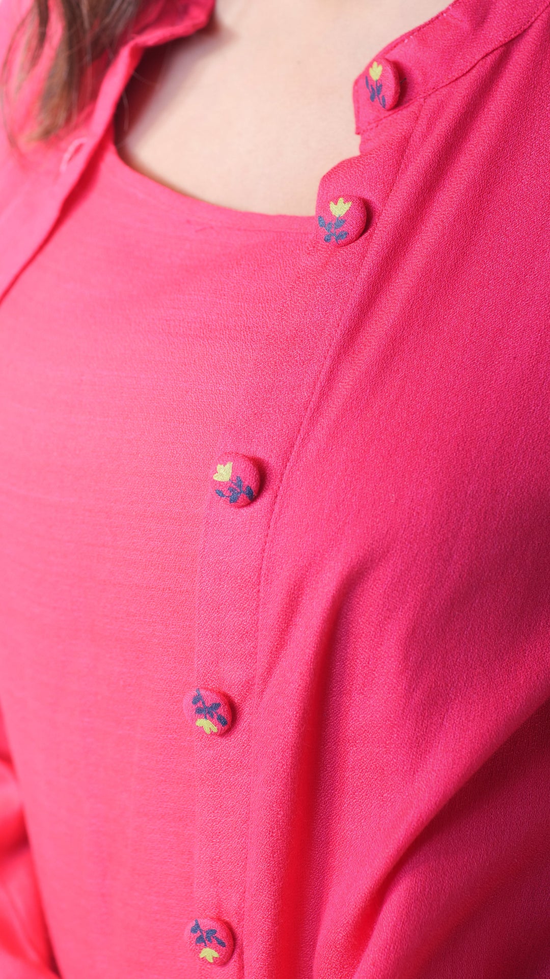 Tulip Jacket Dress - Dark Pink