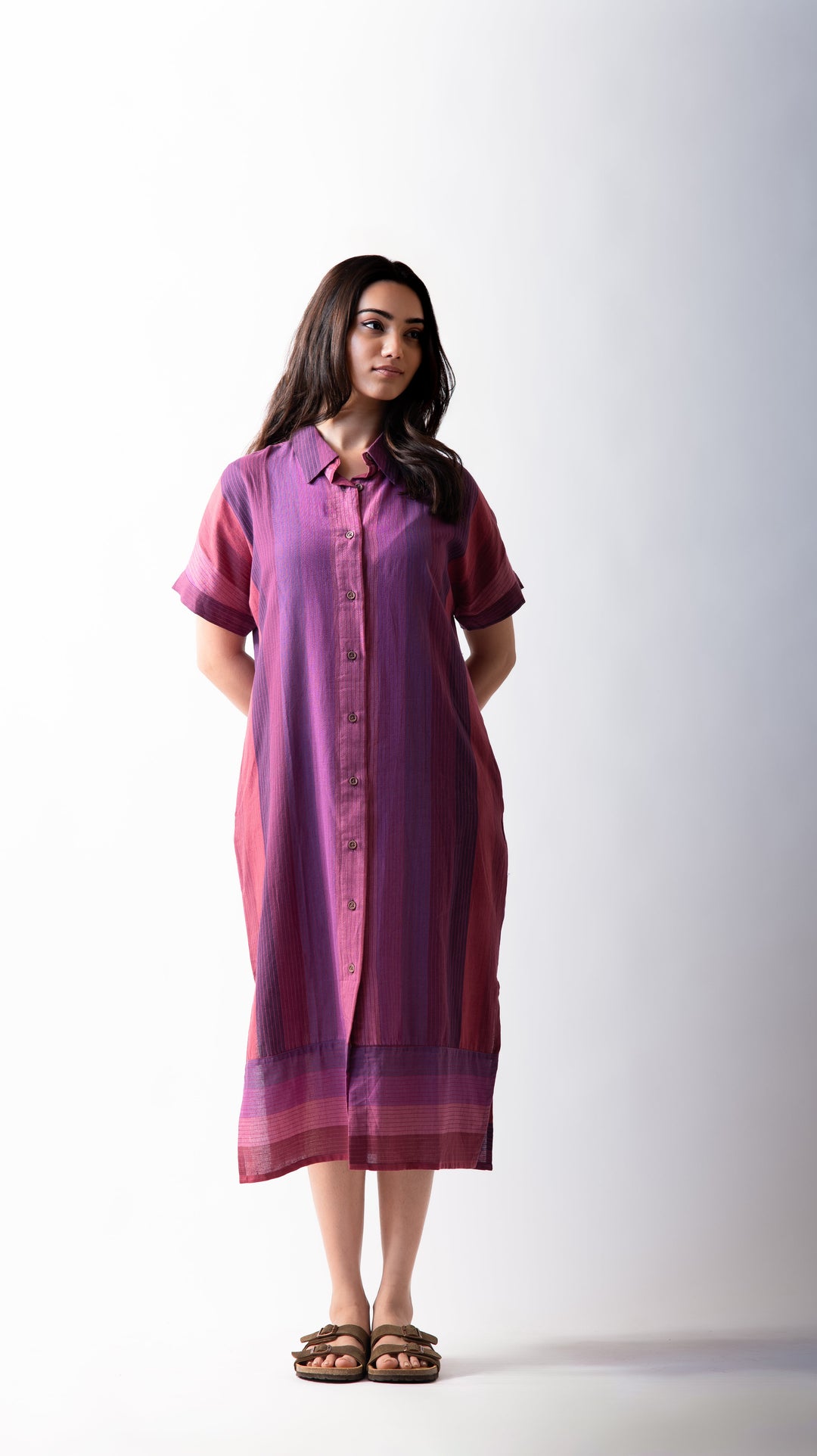 Kimono Midi Dress - Wine