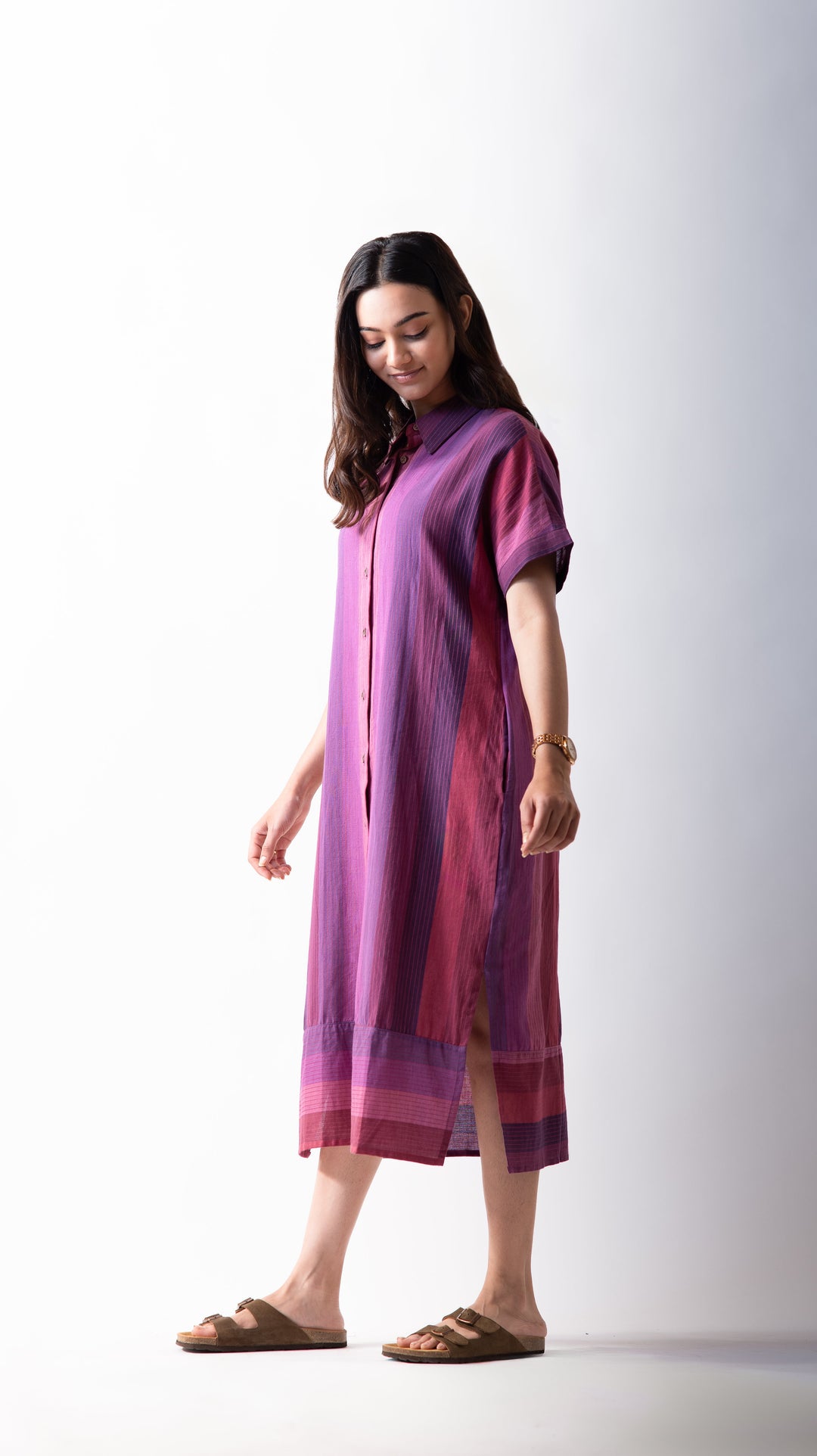 Kimono Midi Dress - Wine