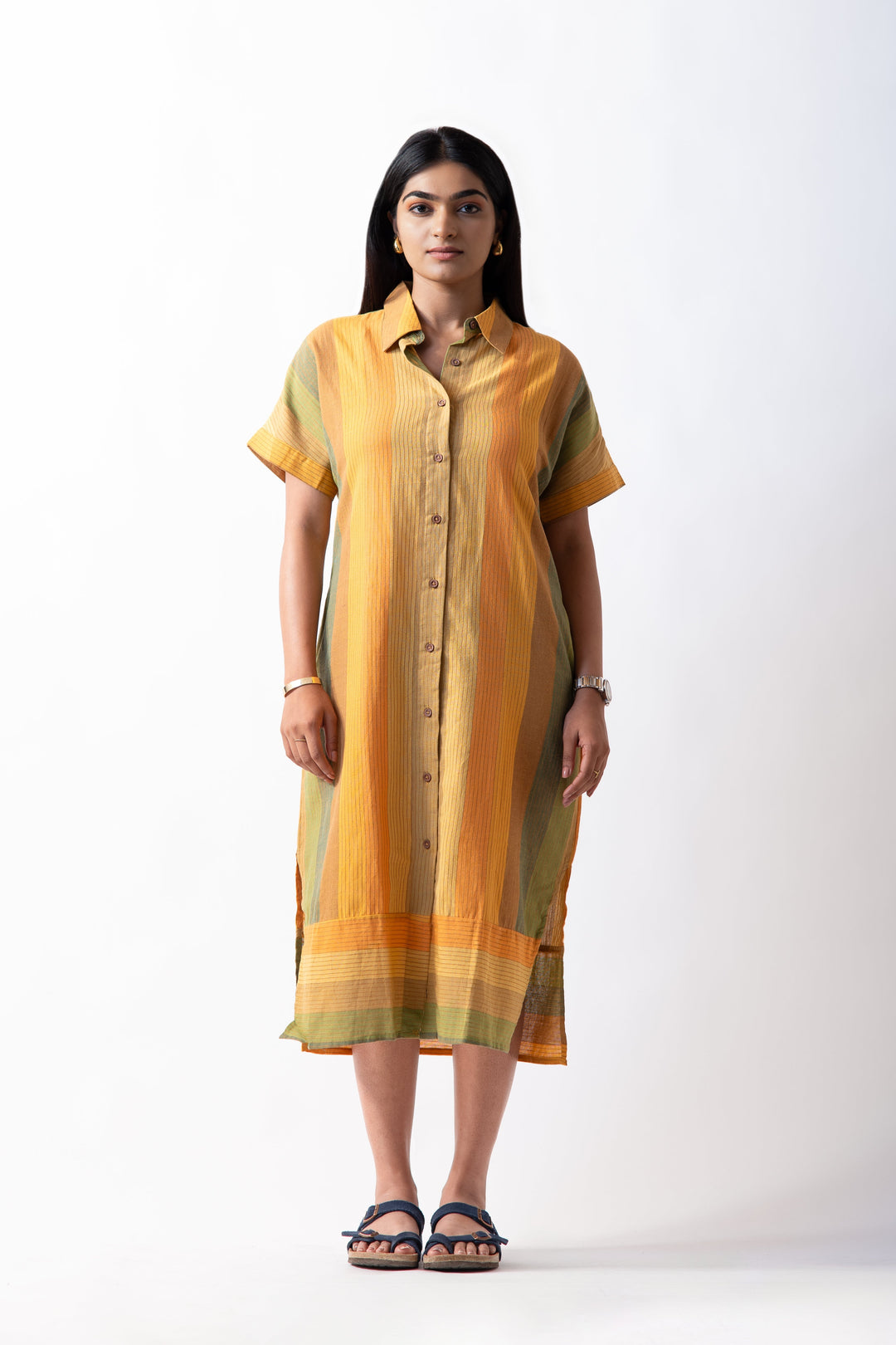 Kimono Midi Dress - Mustard
