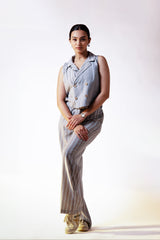 Versa Vest Coat Pant Set - Blue