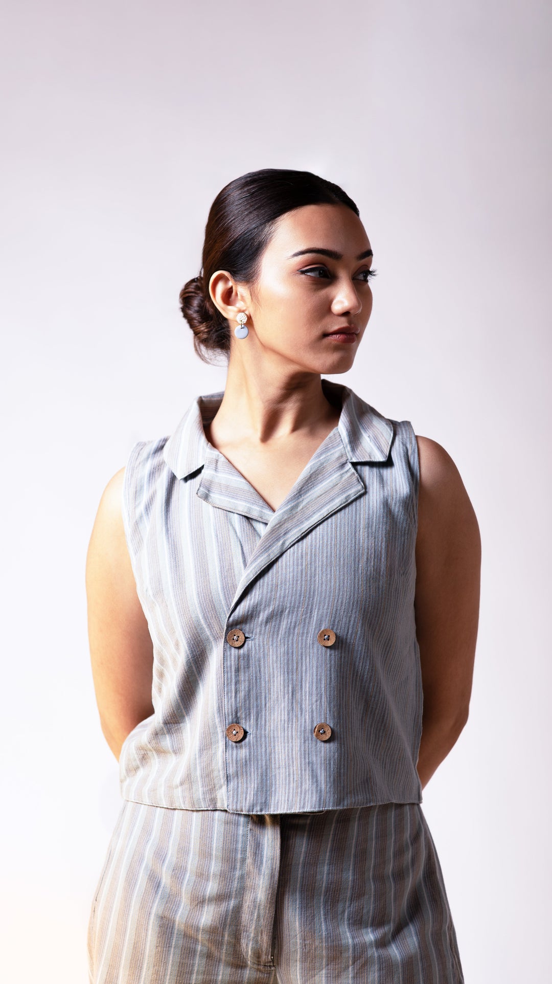 Versa Vest Coat Pant Set - Blue