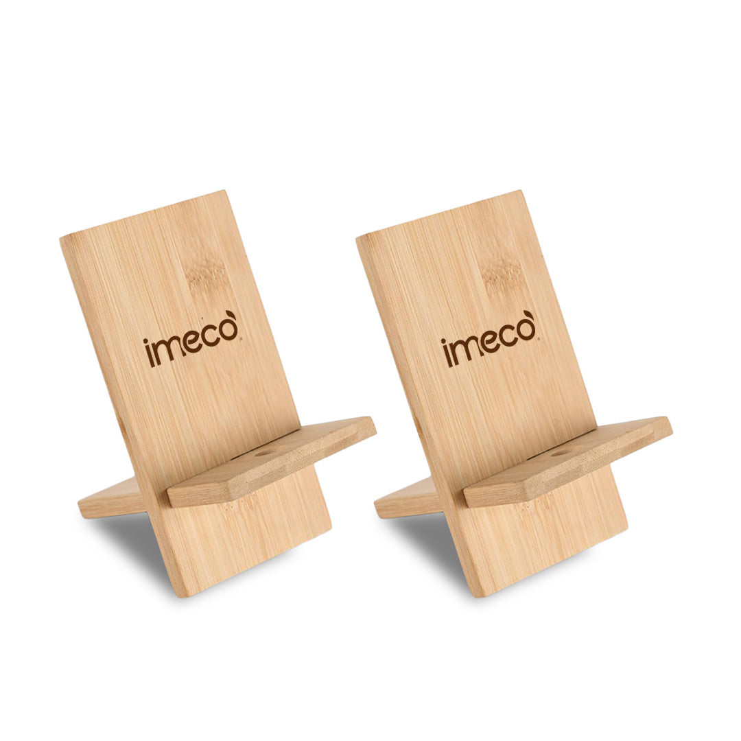IMECO Wooden Portable Mobile Stand with Charging Slot | Stylish & Aesthetic Phone Stand for Home & Office | Eco-Friendly & Sustainable