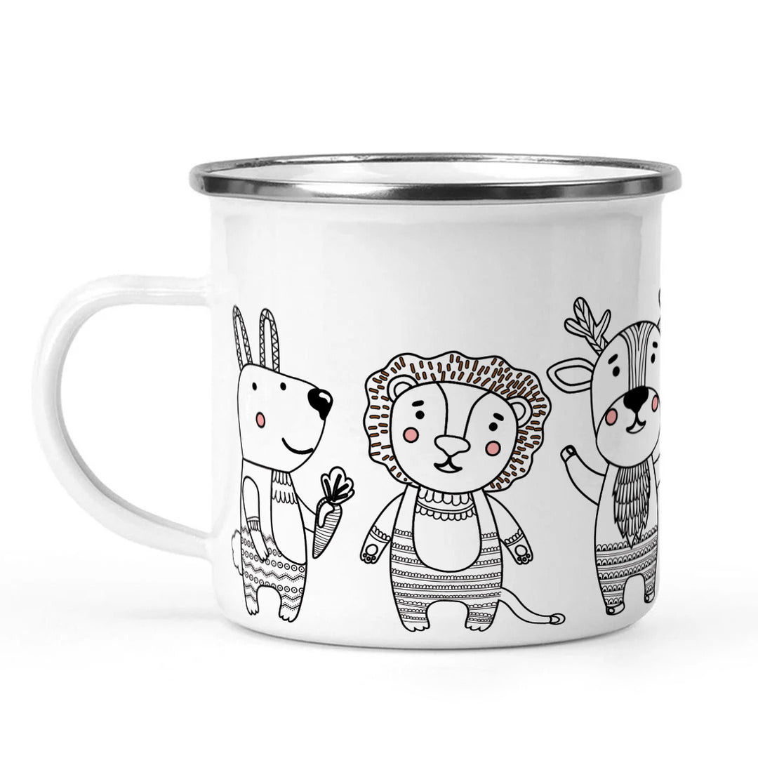 The Whimsical Artist Enamel Designer Coffee Mug (Animal)