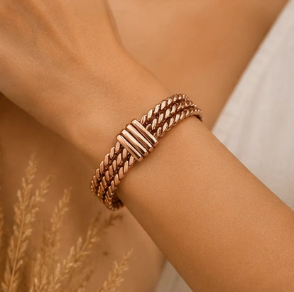 three-Rope Copper Kada for Men & Women – Ayurvedic Copper Bracelet