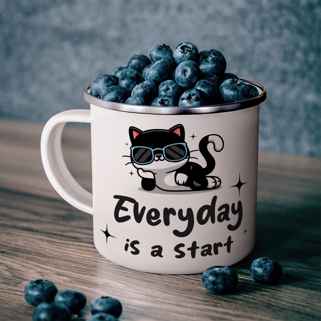 The Whimsical Artist Stainless Steel Designer Coffee Mug (Everyday is a Start)