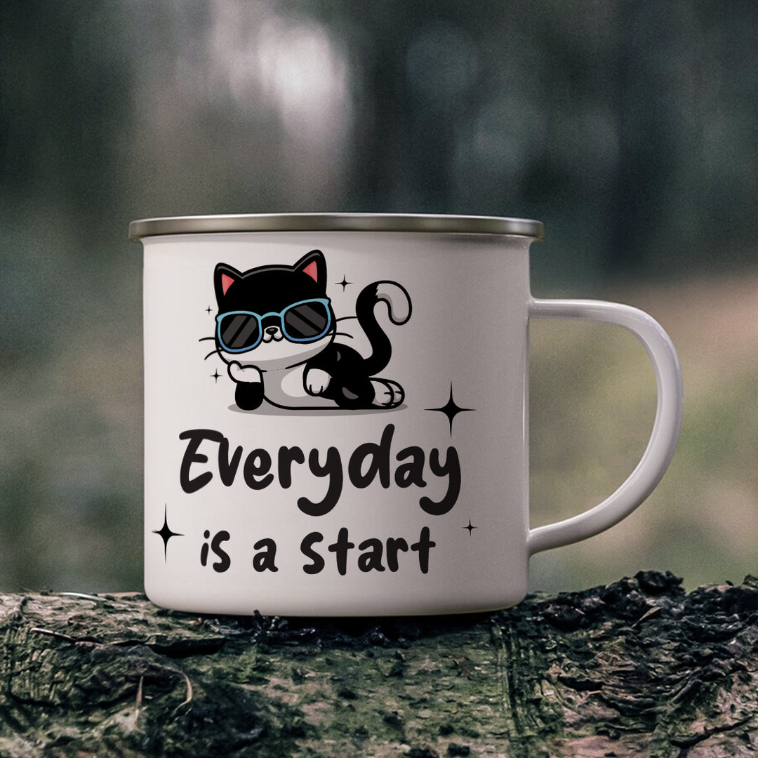 The Whimsical Artist Stainless Steel Designer Coffee Mug (Everyday is a Start)