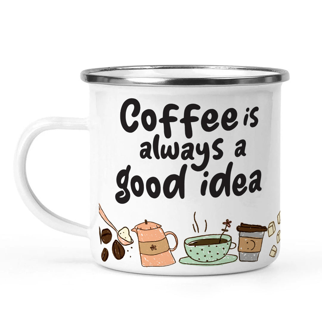 The Whimsical Artist Stainless Steel Designer Coffee Mug (Coffee is a Good Idea)