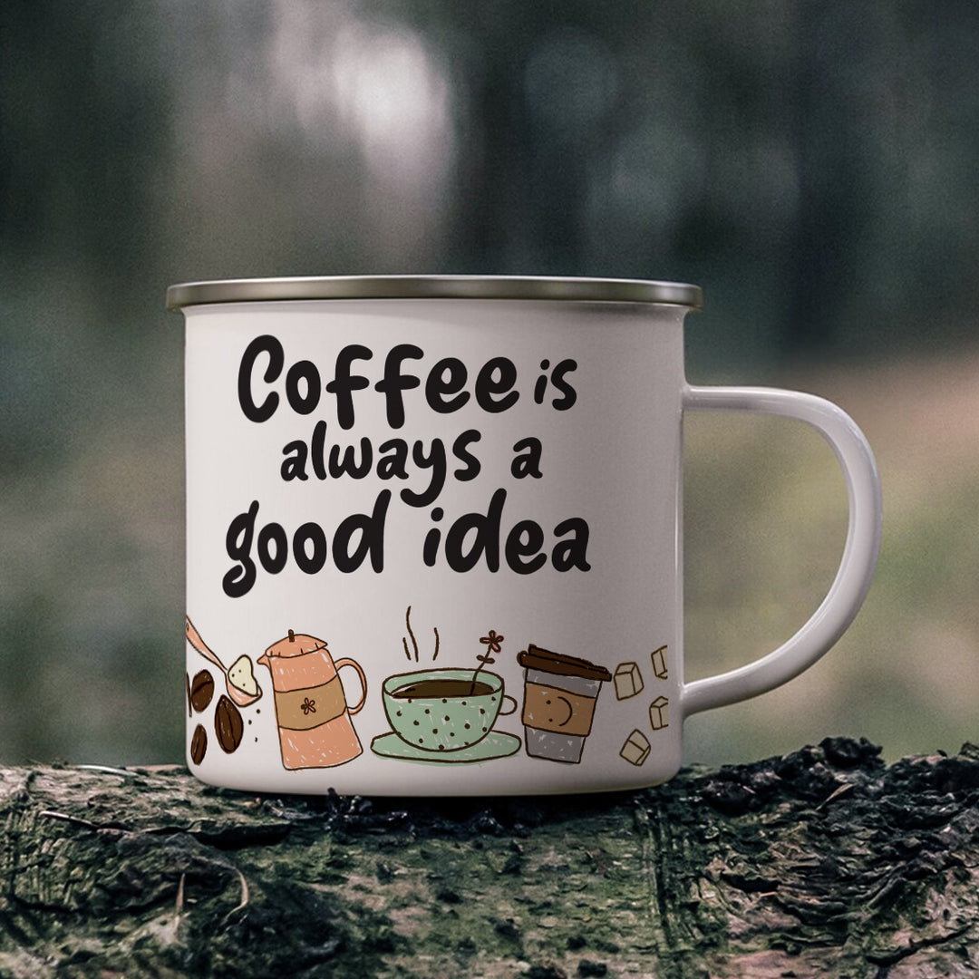 The Whimsical Artist Stainless Steel Designer Coffee Mug (Coffee is a Good Idea)