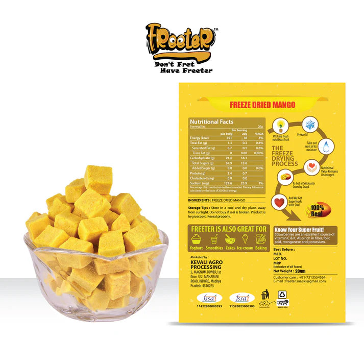 Freeter Munchy Mango |100% Natural Freeze Dried| No Added Sugar| No Preservatives|