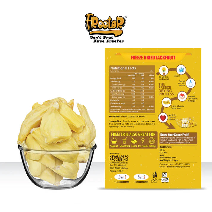 Freeter Jazzy Jackfruit | 100% Natural Freeze Dried | No Added Sugar | No Preservatives - 20 Grams