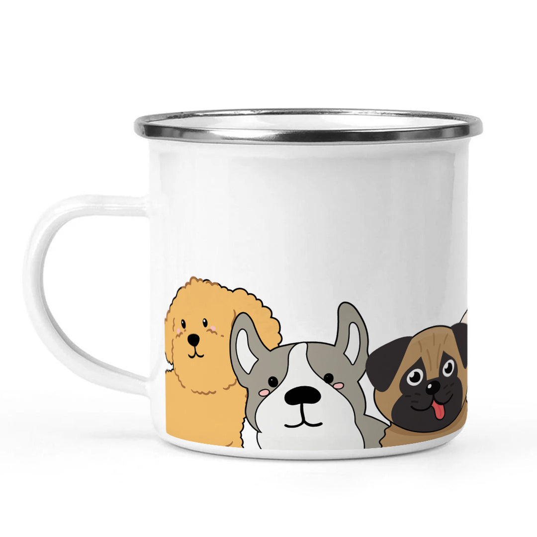 The Whimsical Artist Stainless Steel Designer Coffee Mug (Dogs)
