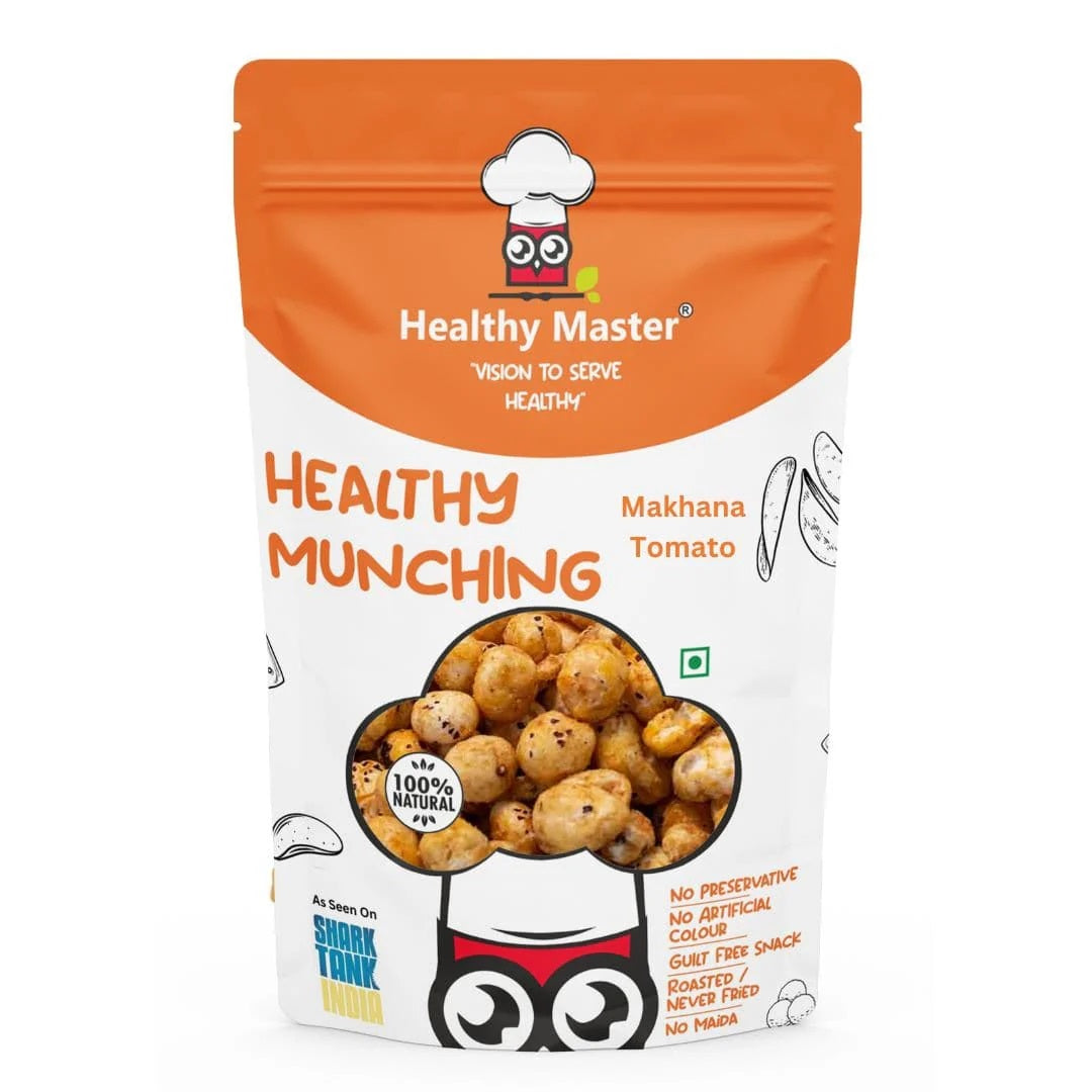 Healthy Master Crispy Fox Nuts (Makhana) - Tangy Tomato Flavour 120g