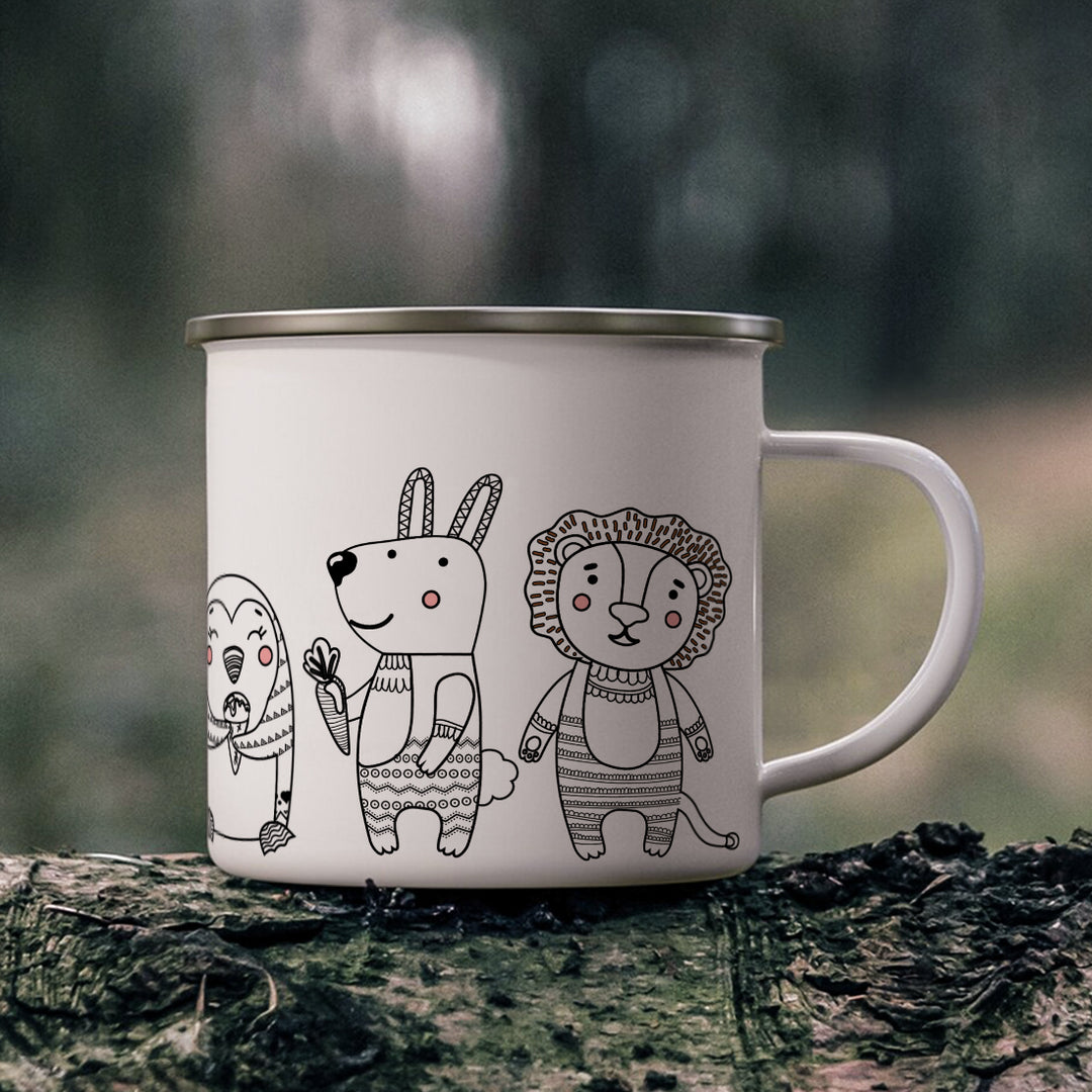 The Whimsical Artist Enamel Designer Coffee Mug (Animal)