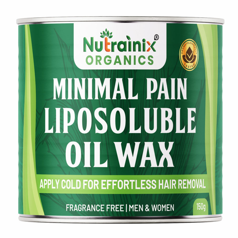 Nutrainix Organics Minimal Pain Liposoluble Oil Wax - Apply Cold For Effortless Hair Removal - 150 gm