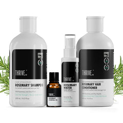 ThriveCo Anti Hair Fall Control Kit: Rosemary Shampoo, Conditioner, Essential Oil, Water