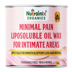 Nutrainix Organics Minimal Pain Liposoluble Oil Wax For Intimate Areas - No-Heat Hair Removal for Intimate Areas & Sensitive Skin - 150 gm